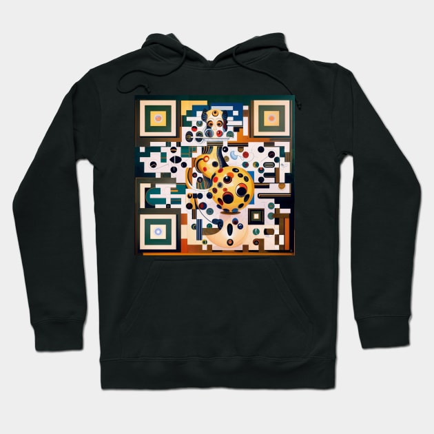 RickRoll QR Code Hidden Image Abstract Painting Hoodie by ravel.live